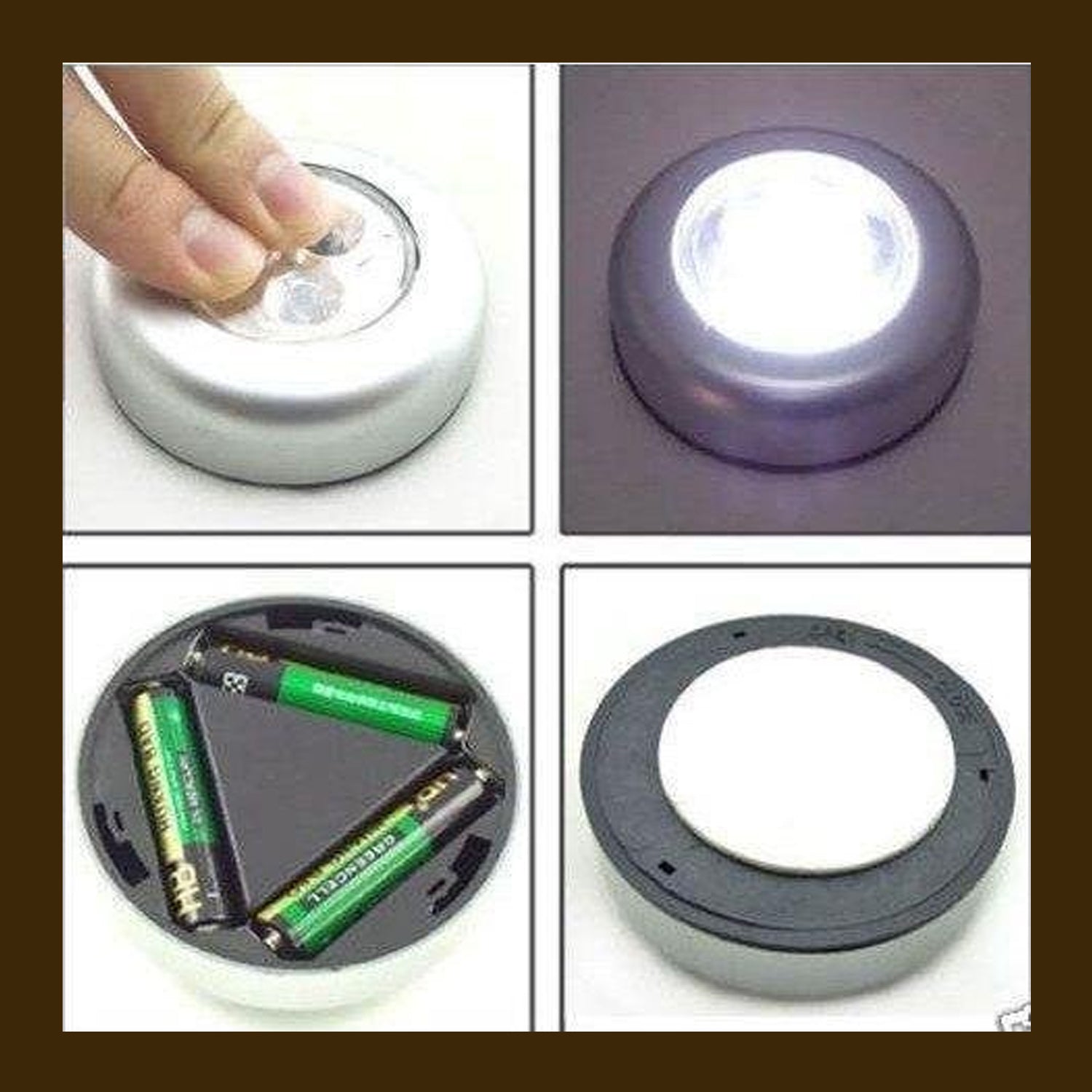 1716 4 LED Battery-Powered Wireless Night Light Stick Tap Touch Lamp Stick-on Push Light for Closets, Cabinets, Counters, or Utility Rooms, Cordless Touch Light DeoDap 1716 4 LED Battery-Powered Wireless Night Light Stick Tap Touch Lamp Stick-on Push Light for Closets, Cabinets, Counters, or Utility Rooms, Cordless Touch Light DeoDap